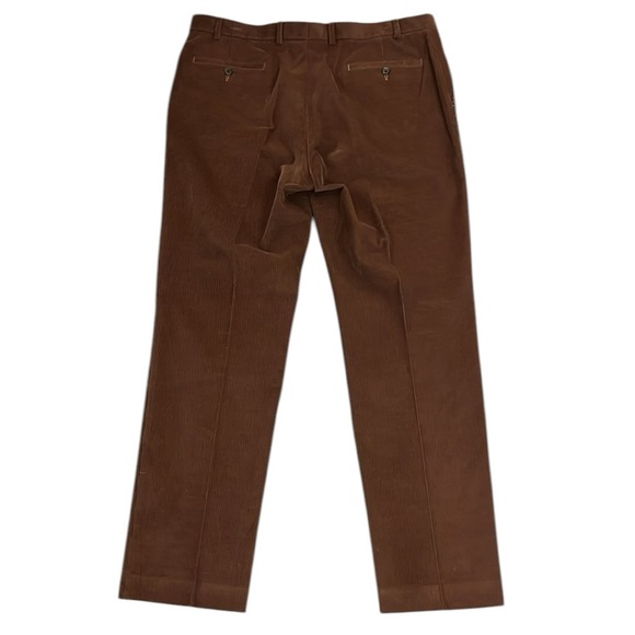 New Lauren Ralph Lauren Flat Front Corduroy Trouser Pants Chestnut Brown 38x32 - Picture 7 of 16